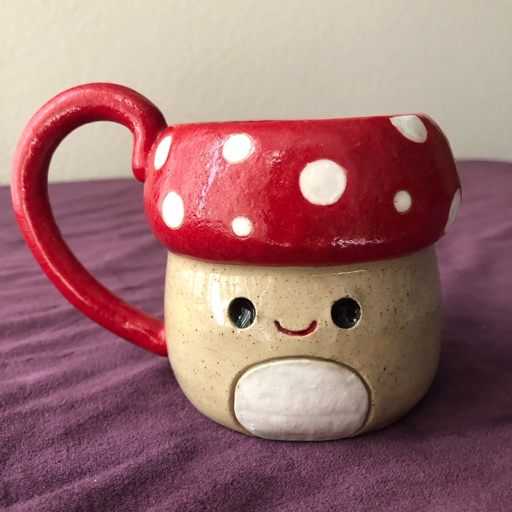 Beautiful Hand crafted Mushroom Mug
